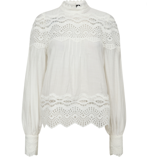 NÜ Bach Skjorte med broderi, Creme